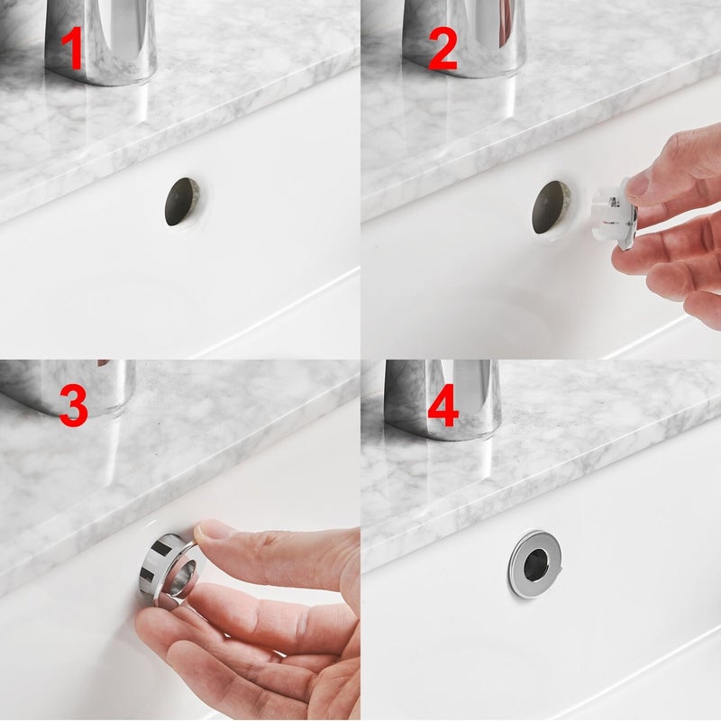 Green Spring Greenspring Sink Basin Trim Overflow Cover Brass Insert In Hole Round Caps Brushed Nickel - Image 4